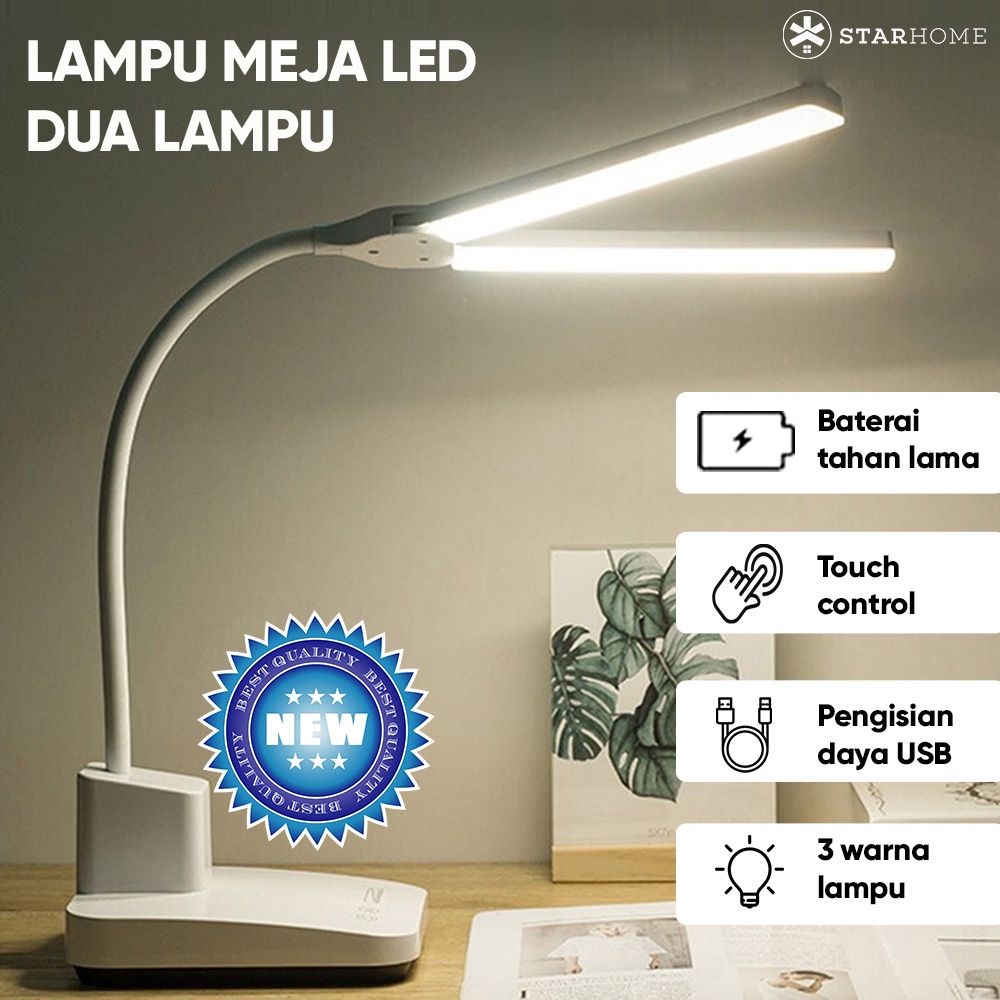 Lampu Meja LED 60 Lampu LED Lampu Belajar Lampu Meja Lampu Baca 3 Warna Lampu Emergency Lampu Kerja 1928