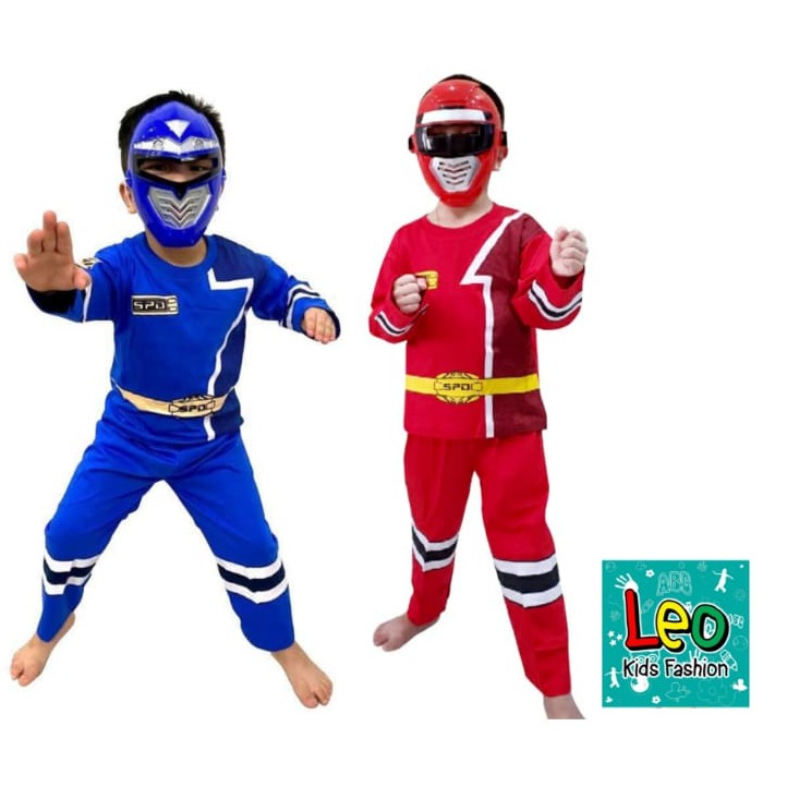 Setelan Anak Kostum Superhero Power Rangers SPD Biru ...