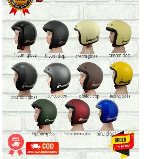 Laris... HELM BOGO CLASSIC PROMO MURAH HELM RETRO DEWASA TANPA KACA Langsung Order