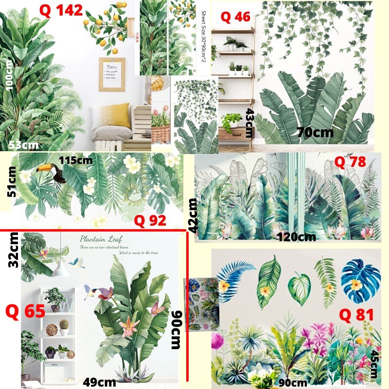 WALLSTIKER WALLSTIKER WALL STICKER STIKER PAPER WALLPAPER DINDING D3 MOTIF TANAMAN HIJAU DAUN POHON KAKTUS MONSTERA DEKORASI CAFE RUMAH PINTU JENDELA CERMIN KACA HIASAN KERAMIK KAMAR MANDI TOILET ANTI AIR WATERPROOF TEGEL KOMPOR KULKAS DAPUR 3D AESTHENTIC-7