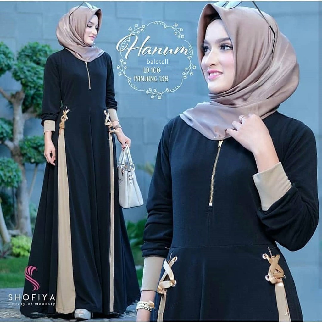 Baju muslim wanita HANUM DRESS Muslimah gamis syari