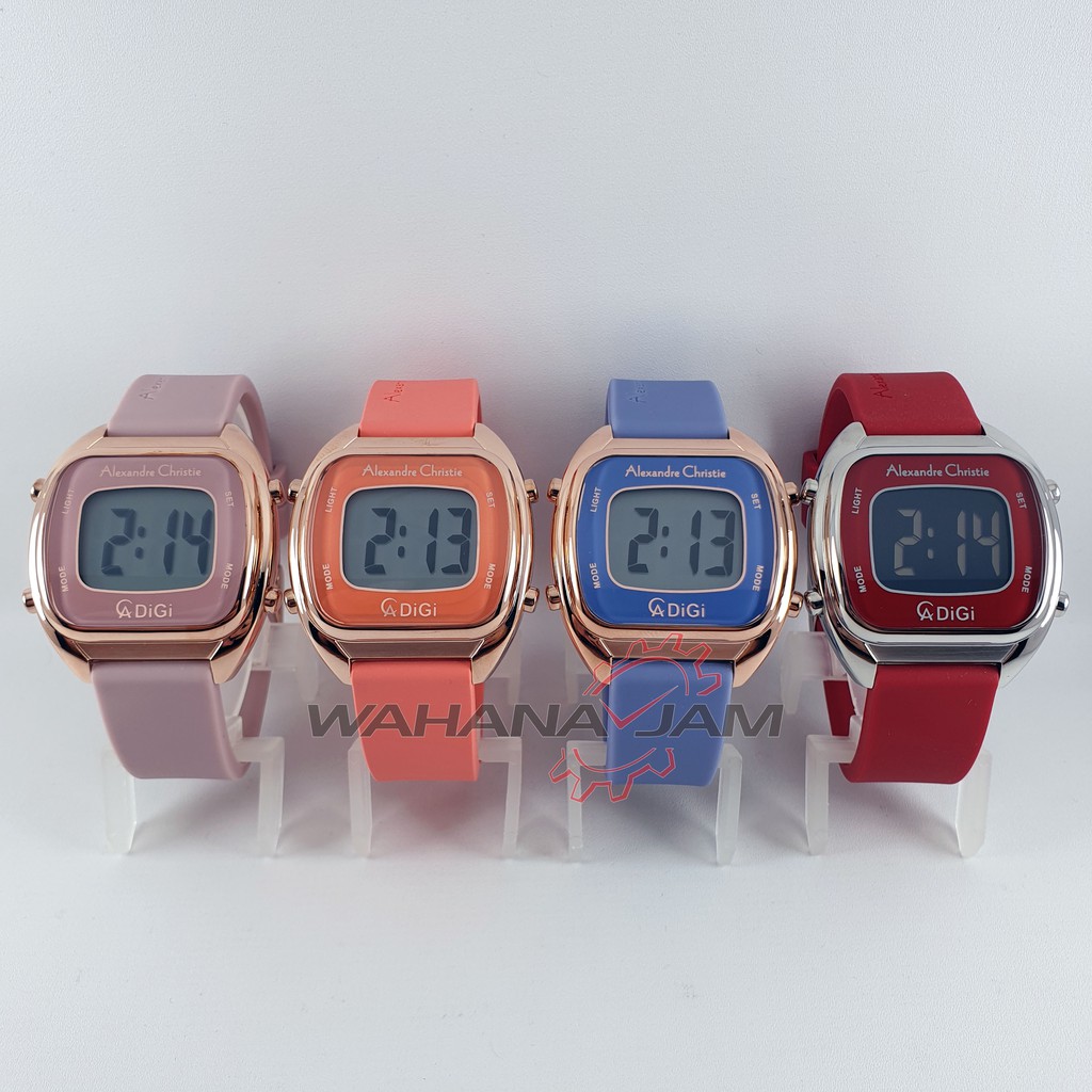 Alexandre Christie AC 9335 LH / Jam Tangan Wanita AC9335 Alexander Cewek Karet Rubber Digital Ori
