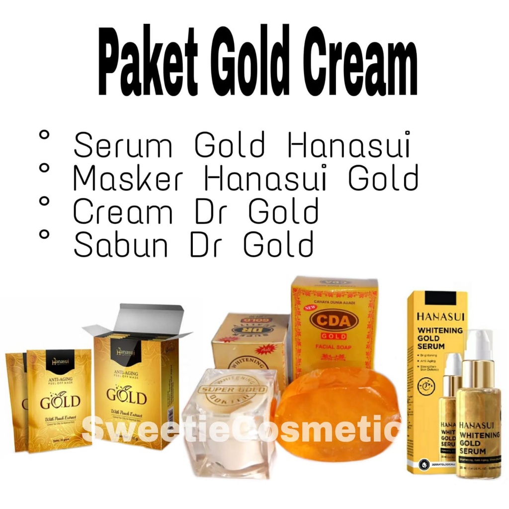 PAKET 4 IN 1 DR GOLD ( CREAM+MASKER+SABUN+SERUM GOLD HANASUI BPOM)
