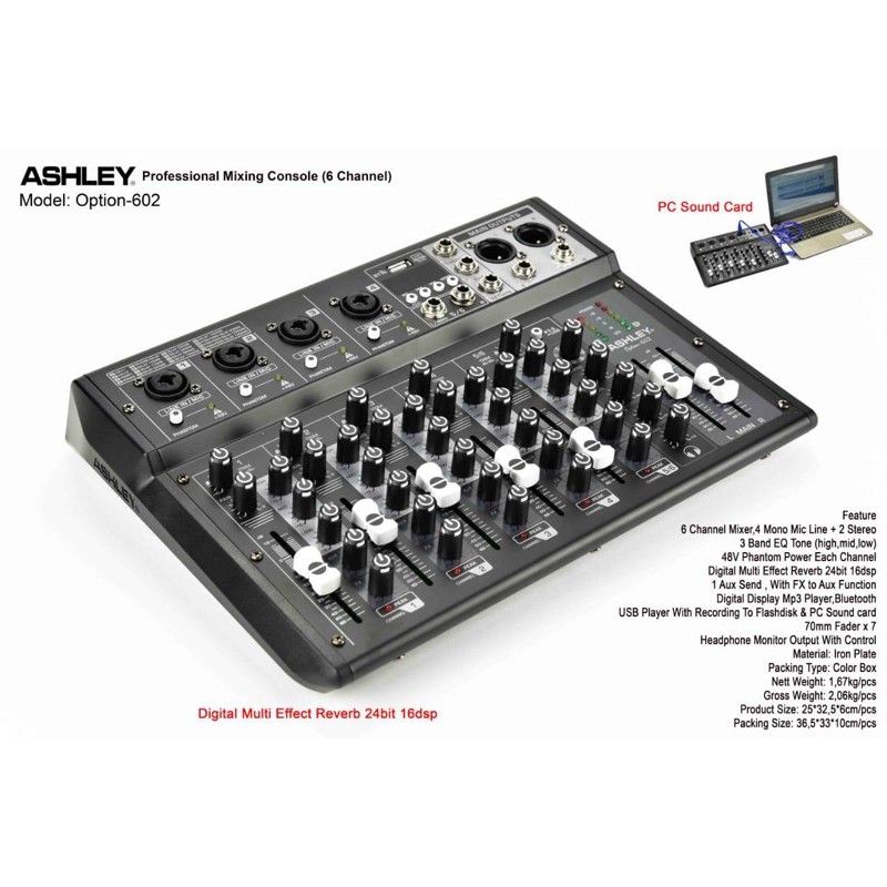 mixer sound system ashley Option 602/402 Option  mixer ashley