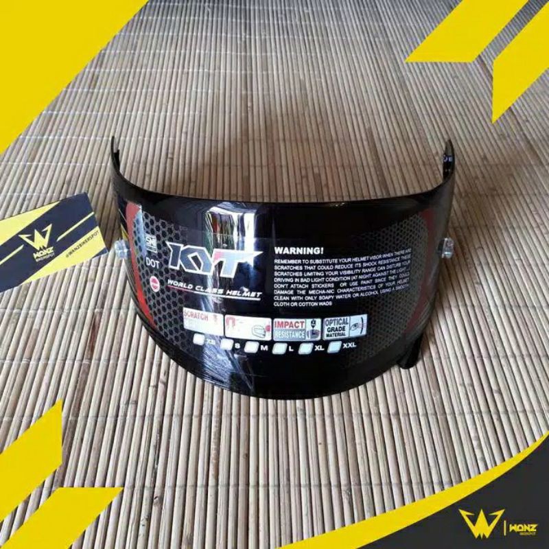 Visor Flat ORI KYT R10 / Rc7 / K2r ORIGINAL Kaca helm Datar pinlock Dark smoke &amp; Clear