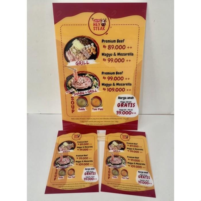 Akrilik Menu Resto Cafe Acrylic Board Uv Printing 074