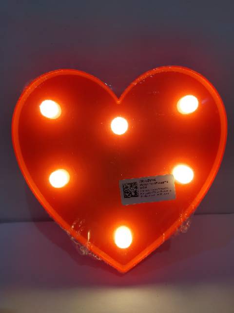 Hapeisy Lampu Dekorasi Marquee LED 3D Romantic Model Heart - M10 - Red