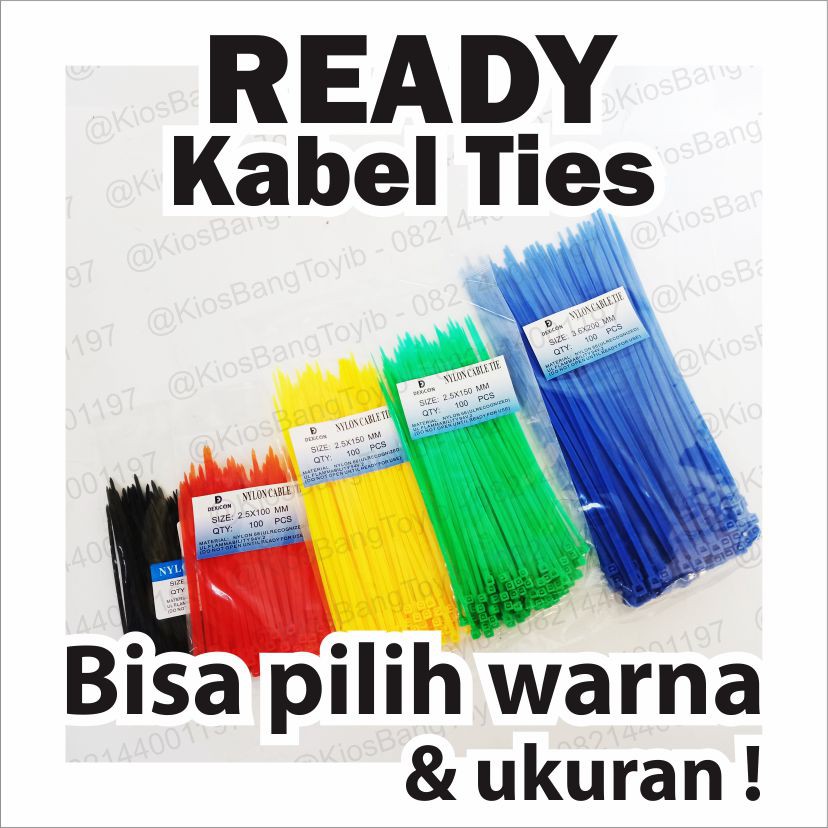 Kabel Ties Warna Kabel Tis Warna 10cm 15cm 20cm 25cm 30cm Cable Tie 25x100mm 25x150mm 36 8797