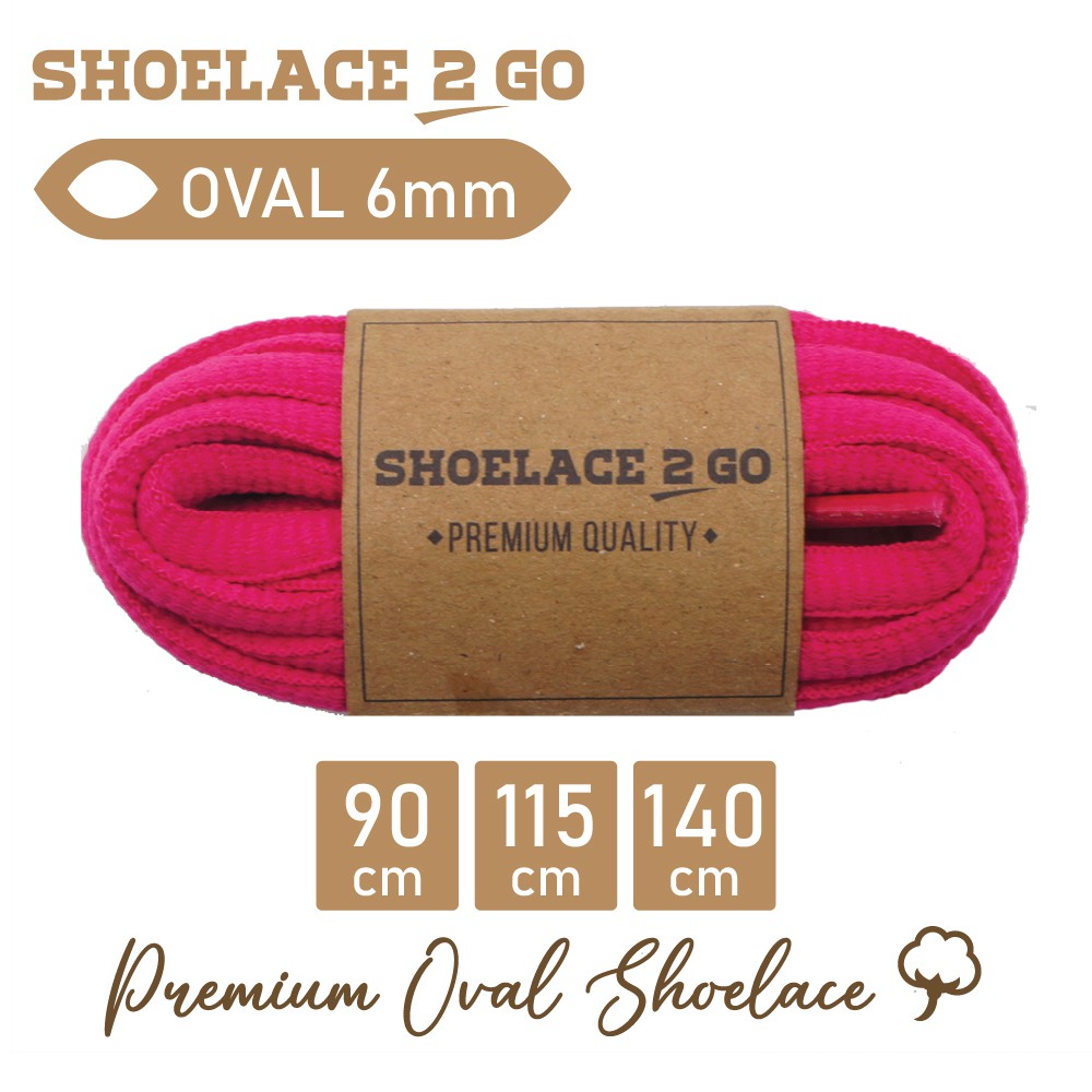 SHOELACE 2 GO PREMIUM TALI SEPATU LONJONG OVAL - SO6 - G3 - ROSE PINK - 6MM