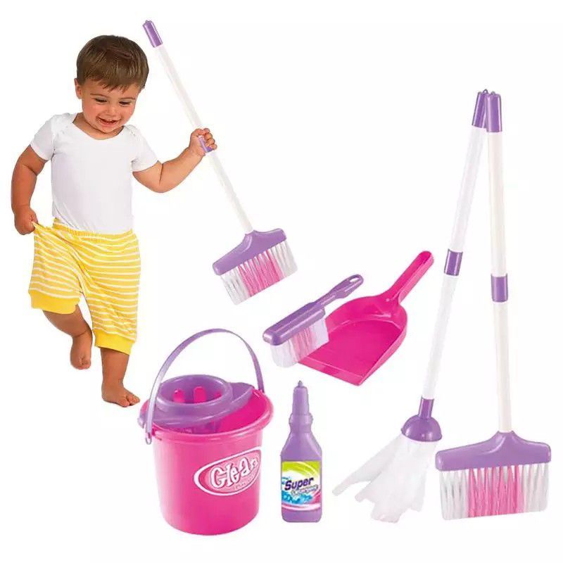 MAINAN ANAK PEREMPUAN CLEANING SET LITTLE HELPER MAINAN SAPU PEL ANAK