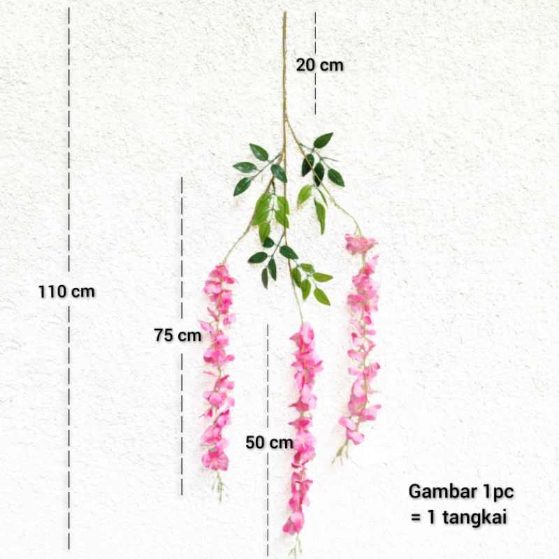 (12PCS) Wisteria Juntai Panjang AF66 Tanaman Rambat Gantung Tirai Hiasan Vertikal Hanging Flower