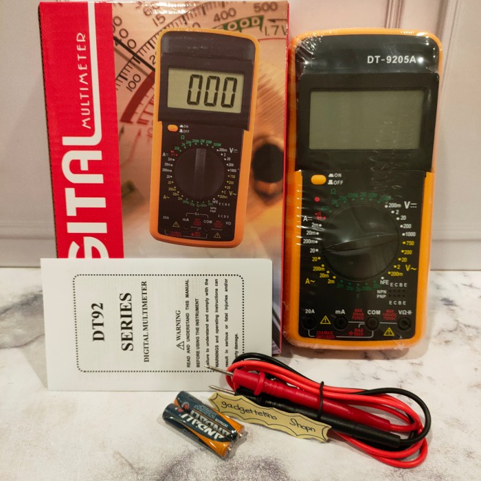B2B3012 Multitester Digital Ready Stok / Multimeter Avometer Dt-9205A S54D01