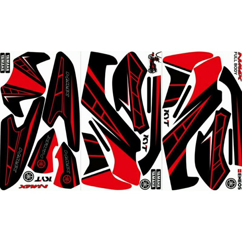 stiker decal nmax kombinasi warna merah 01