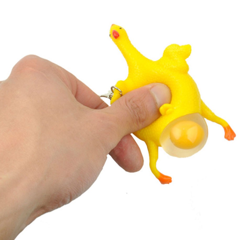 Gantungan Kunci Squishy Anti OMTHHSYL Stress Model Ayam Bertelur - Yellow