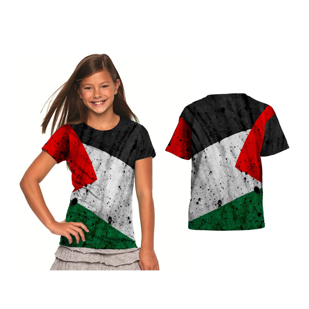 Kaos Anak T-Shirt Baju Palestina 03 Indonesia Free Palestine Gaza Custom Full Print