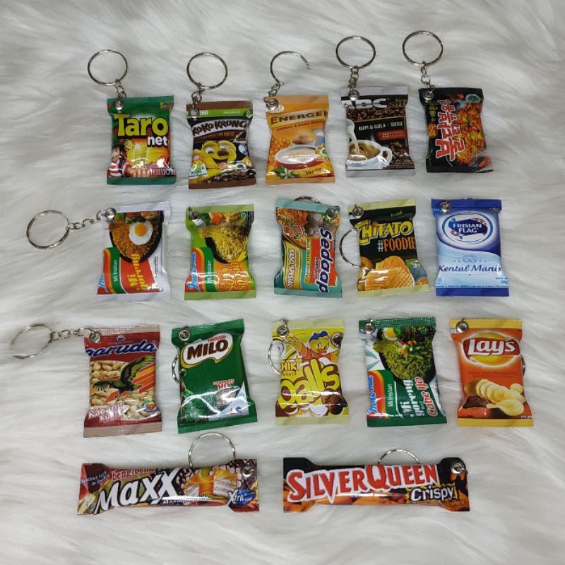 GANTUNGAN KUNCI GANCI SNACK LUCU MIN ORDER 10 PCS