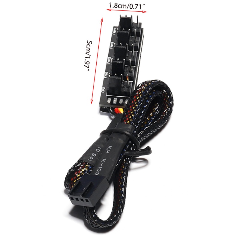 Btsg PC PWM Fan Hub Adaptor Spliter Kabel Ekstensi Daya Sasis Untuk Kabel w/40cm