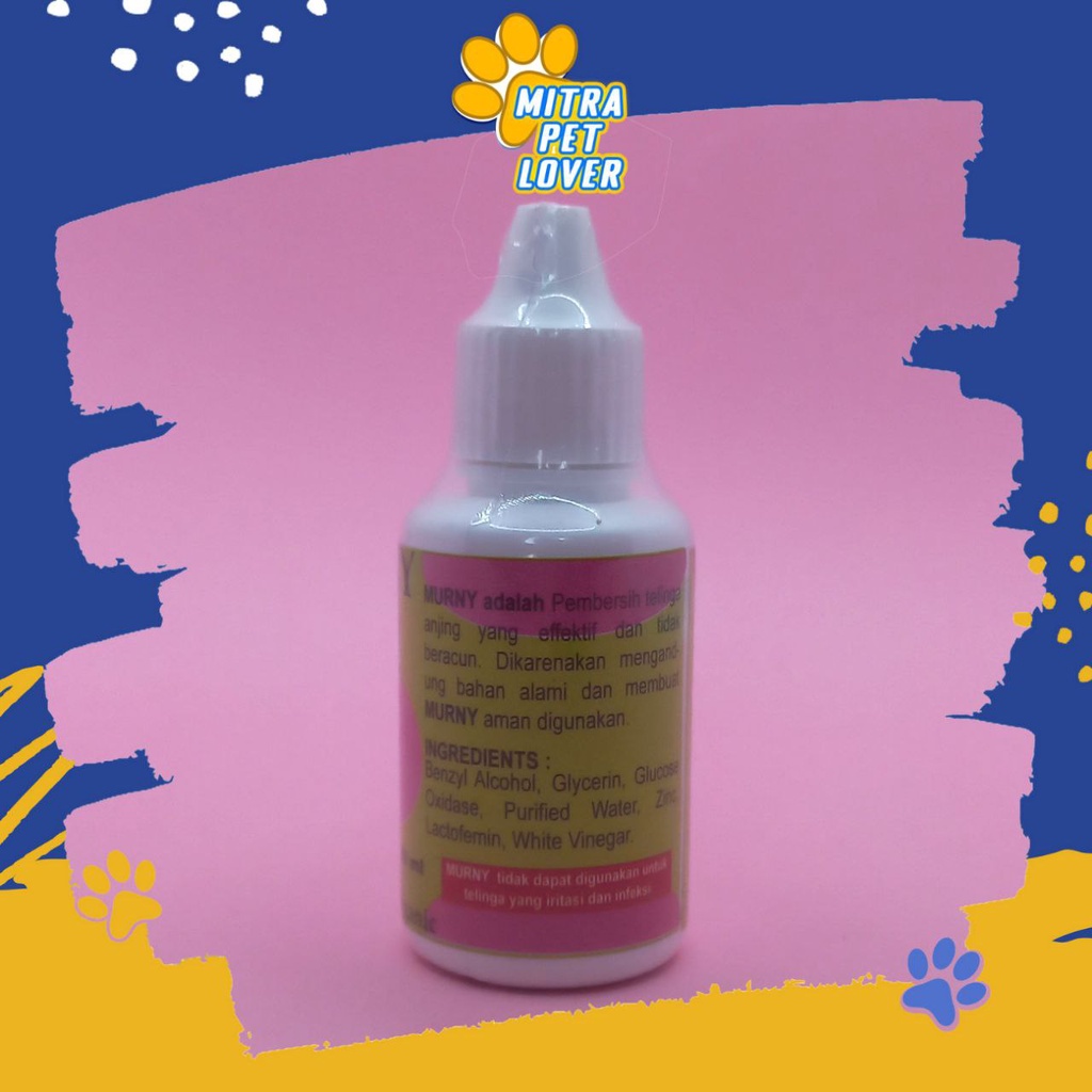 OBAT PEMBERSIH TELINGA ANJING - MURNY DOG 30 ML ORIGINAL - CAIRAN TETES PEMBERSIH TELINGA ANJING PUPPIES ORGANIC AMAN TIDAK BERACUN - PET ANIMAL HEALTHCARE AND VETERINARY TAMASINDO OBAT KESEHATAN DAN VITAMIN TERNAK HEWAN BINATANG PELIHARAAN MITRAPETLOVER