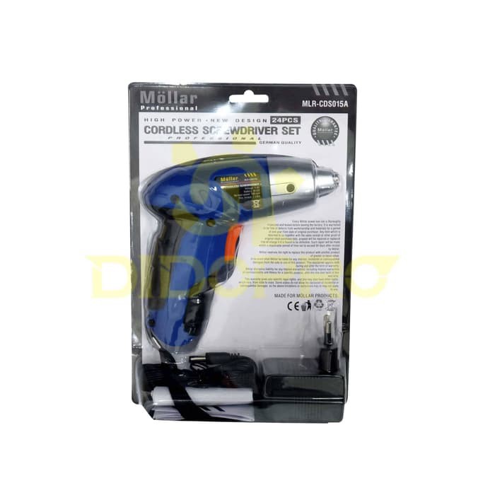 MOLLAR CDS014 Mesin Bor Obeng Baterai Cordless Screwdriver Set 4.8V