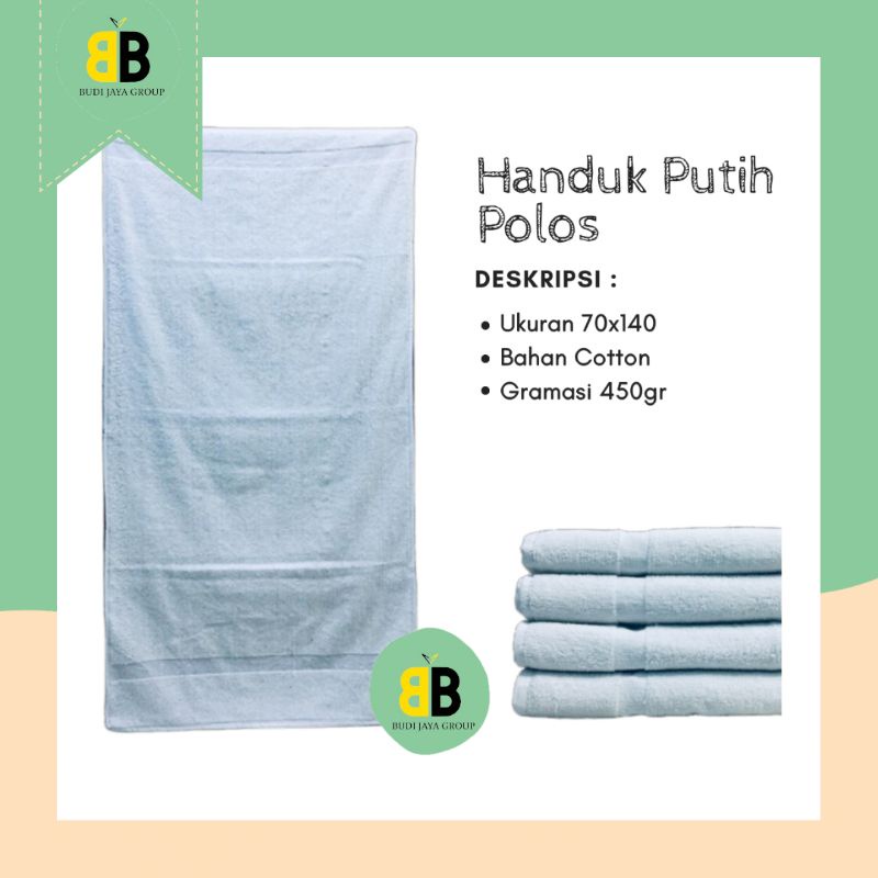 Handuk Mandi Hotel Polos Putih | Handuk Mandi Dewasa TERLARIS !!