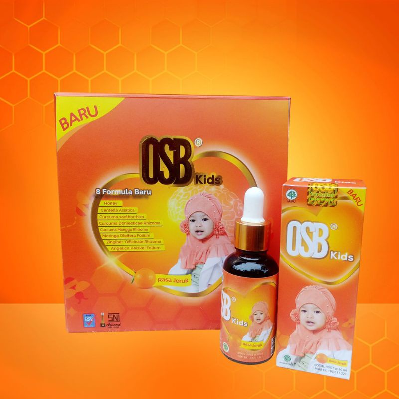 OSB Kids  100 % Original Vitamin Otak Anak OSB Omar Smart Brain Cair Atau Sirup Paket 2 Botol