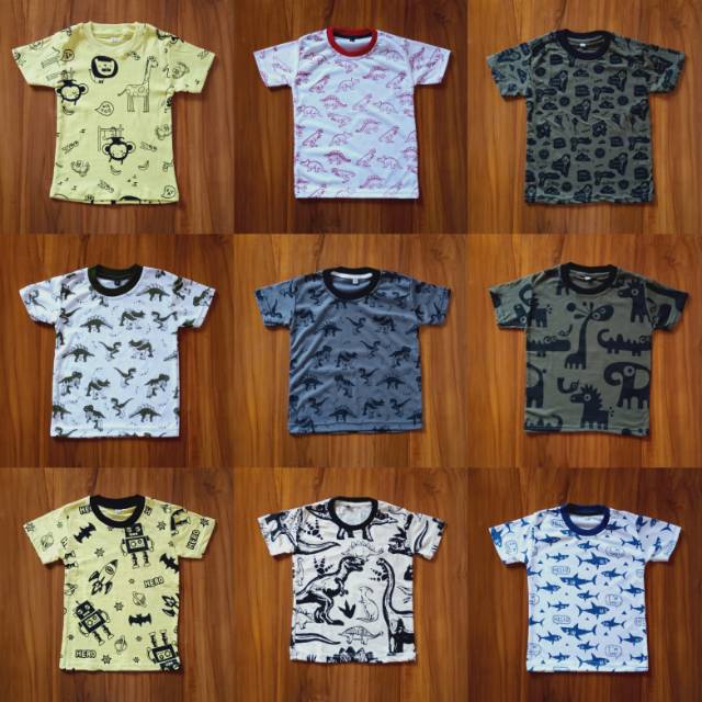1T-3T [BEBAS PILIH MOTIF] Kaos fullprint kaos anak laki-laki kaos anak cowok kaos anak murah