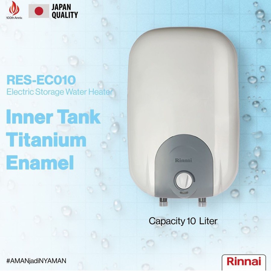 RINNAI Water Heater Listrik  RES EC010 (10Liter &amp; 200Watt) - Garansi Resmi 1 Tahun