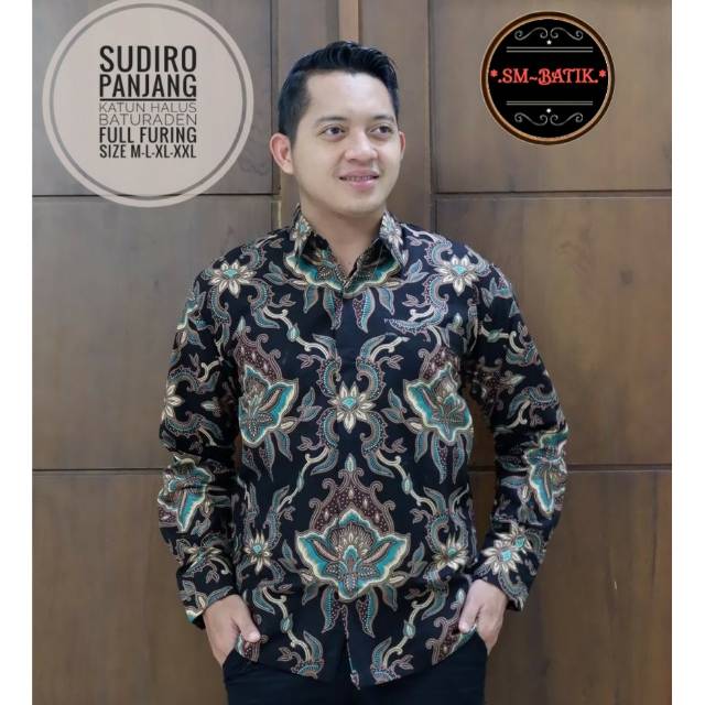 Kemeja Batik Lengan Panjang Pria SUDIRO Bahan Katun Halus Baturaden