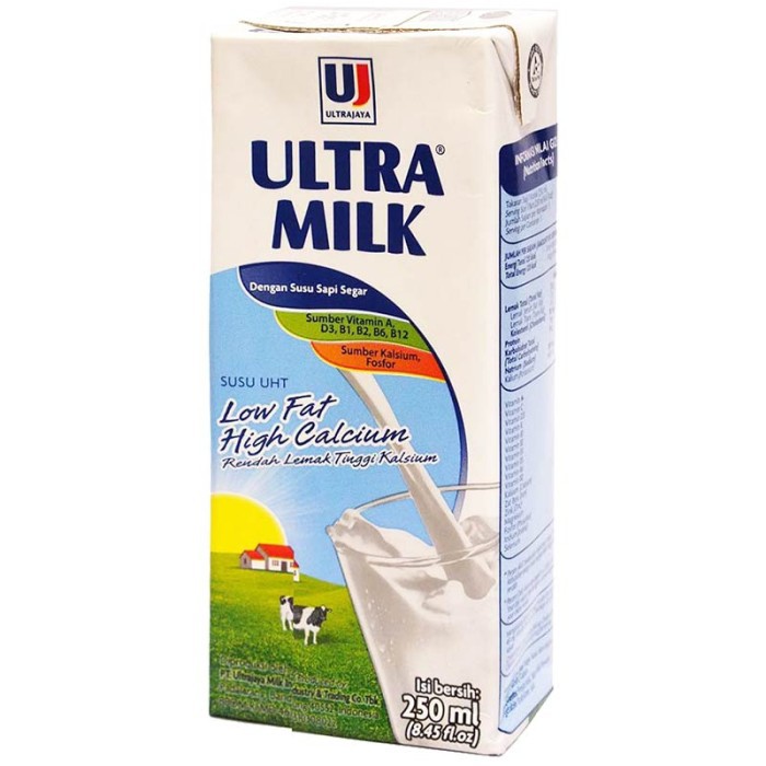 

Ultra Susu Cair Low Fat Hi-Calcium Plain 250Nl