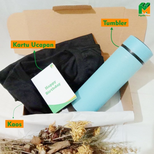 Hampers Kado Ulang Tahun Kaos dan Tumblr Cowok Kado Wisuda Anniversary Wedding Souvenir Hampers Cowo
