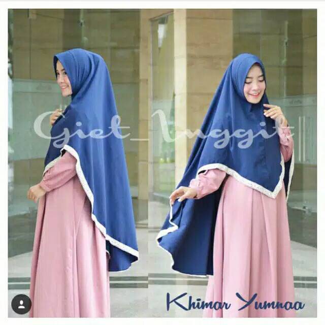 Khimar hijab yumna hijau botol emerald by giet inggit