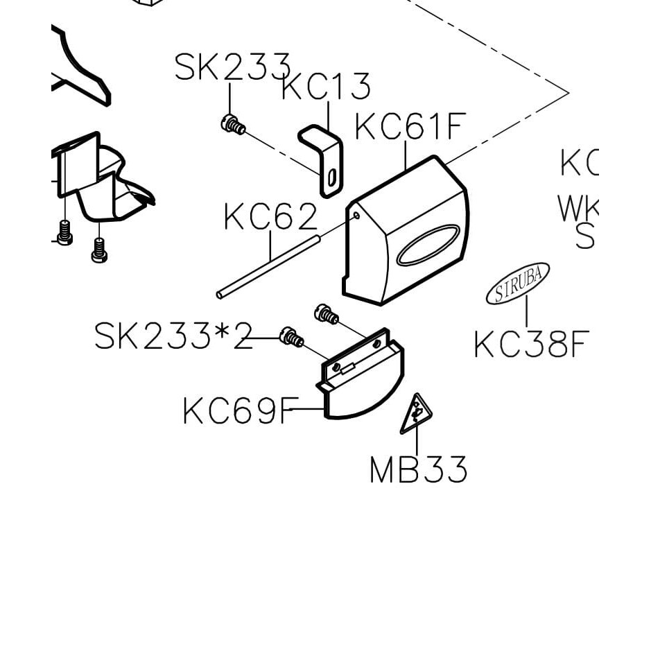 KC62/KC61F/KC69F/SK233*2/glass cover Spare Parts For SIRUBA 737/747/757