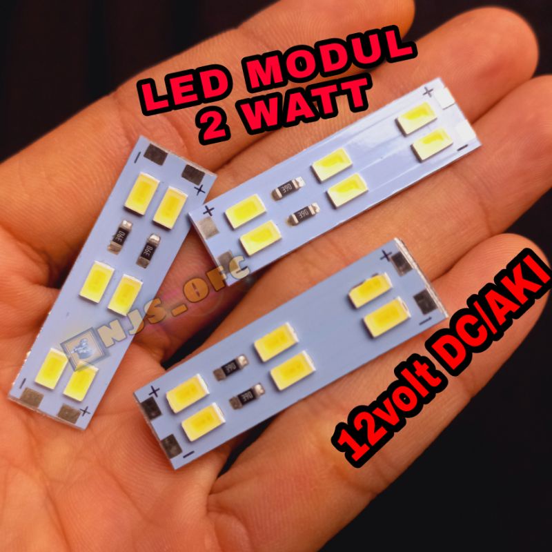 HPL LED MODUL 2 WATT 12VOLT.6LED SMD 5730 2W PUTIH PAPAN PCB HEATSINK