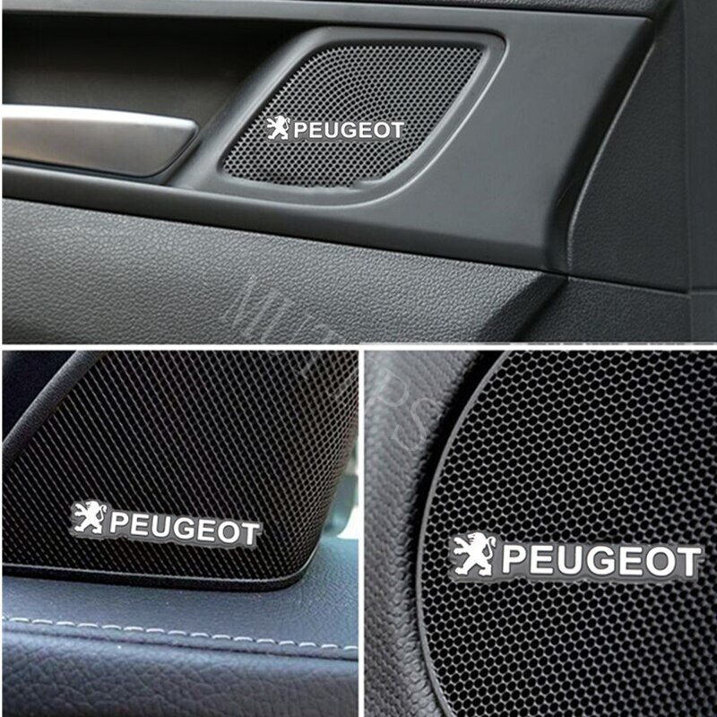 4 Pcs Sticker Dekorasi Speaker Mobil Bahan Alloy Untuk Peugeot 406 206 308 2008 3008 508 408 5008 207 307