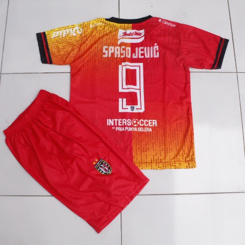 setelan baju bola anak bali united/jersey bola bali united home 2022/2023 terbaru printing usia 5-12thn