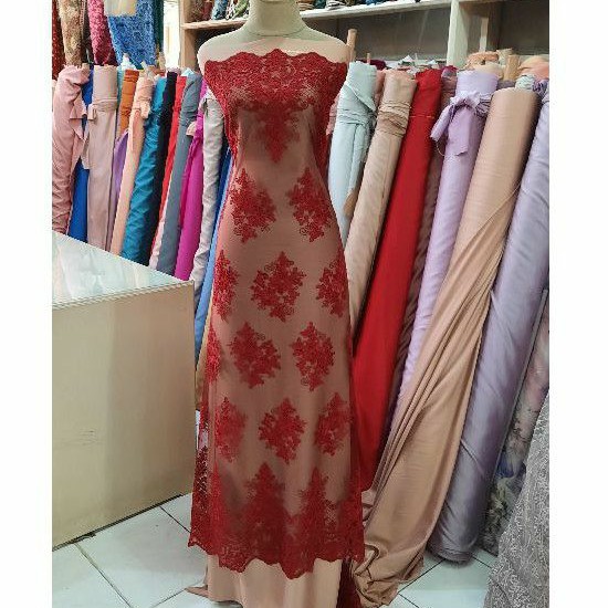 Kain Gaun Gamis Tile Bordir Corneli