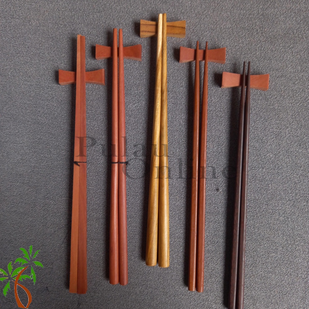 Sumpit Kayu Sawo Panjang 23 cm - Sumpit Kotak -Sumpit Makan