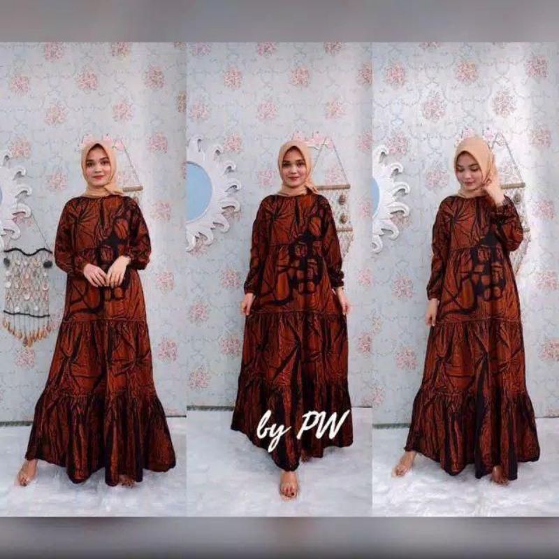 Gamis twil / gamis twill ori / busui motif abstrak lolipop
