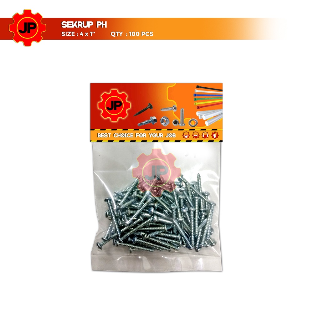 SEKRUP PH 4 x 1 - SKRUP PH 4x1 BAUT TAPPING ISI 100 PCS