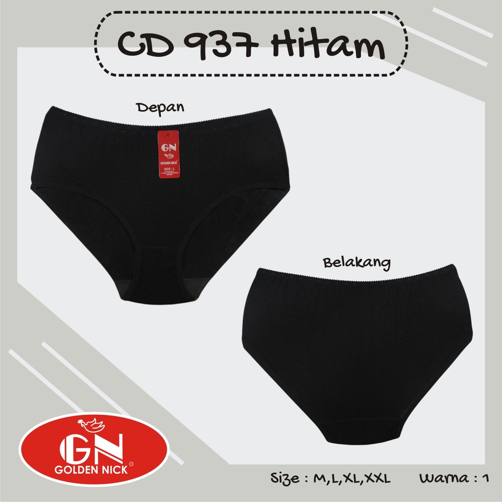 GOLDEN NICK - (12Pcs) LUSINAN Celana Dalam Wanita - WARNA NETRAL -  CD GN - Pakaian Dalam - Underwear