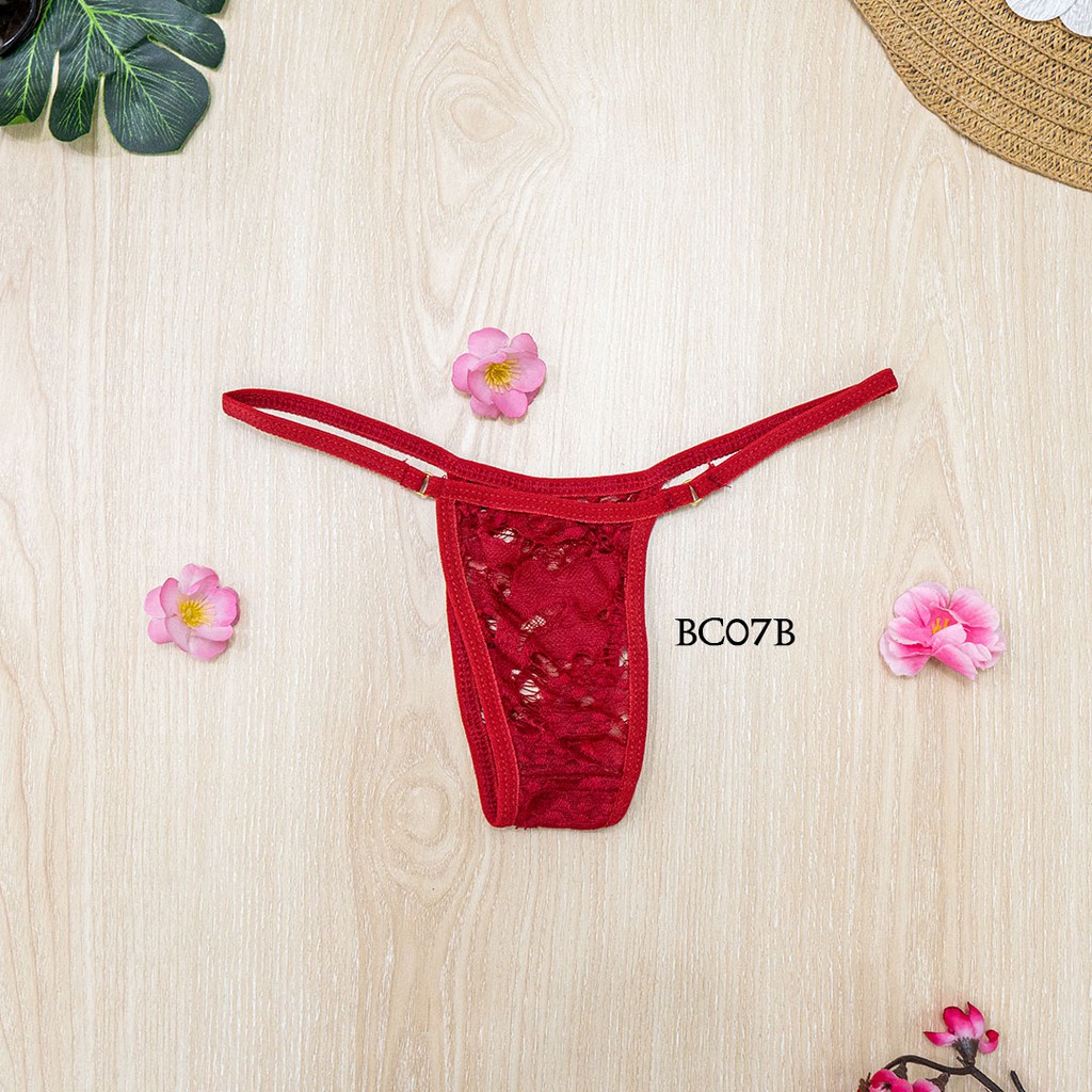 [STOCK TERBATAS] UNDERWEAR WANITA BRA BH CD G STRING SEXY BROKAT MERAH BC07B