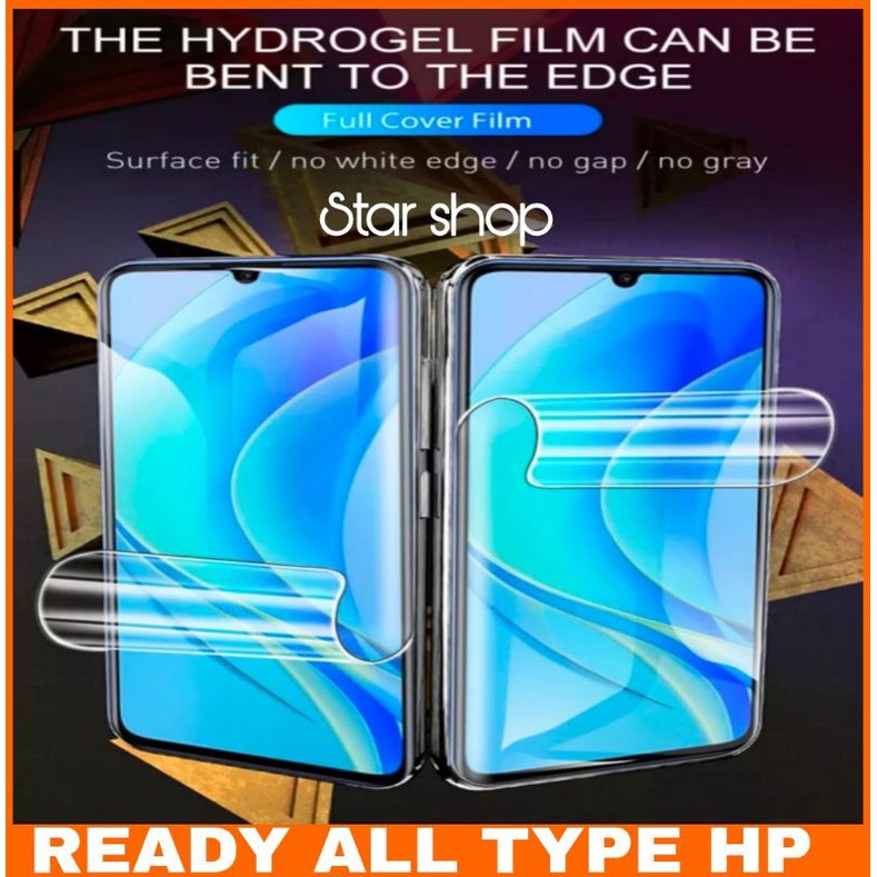 Anti Gores Hydrogel Full Screen Samsung Iphone Xiaomi Oppo Vivo all Type Mrek HP READY