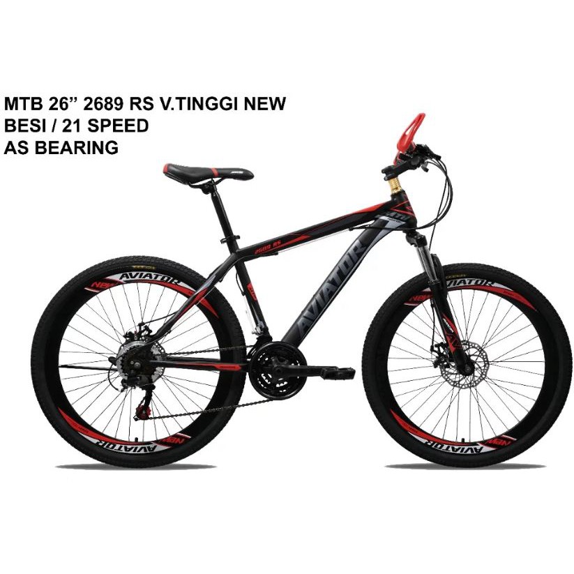  SEPEDA  MTB  AVIATOR  SPORTY 2689 RS SEPEDA  GUNUNG  SEPEDA  26 