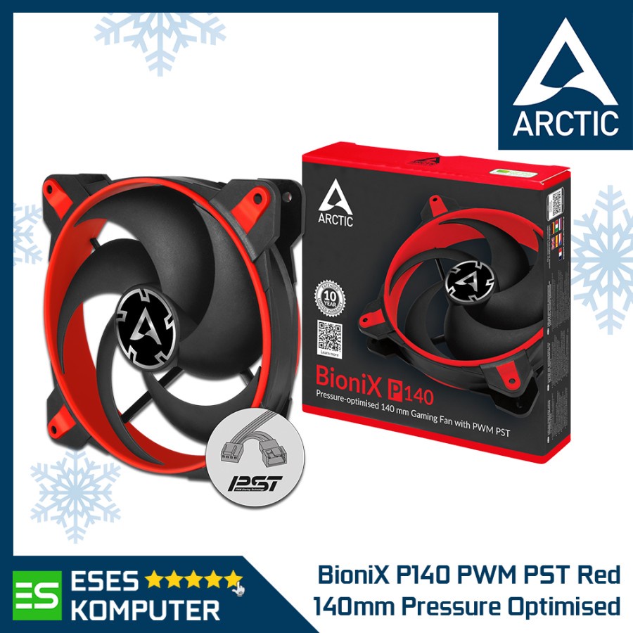 Fan ARCTIC BioniX P140 PWM PST Red - High Static Pressure 140mm 14cm