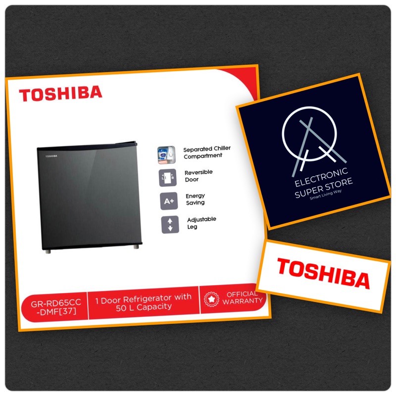 KULKAS PORTABLE MINI TOSHIBA GR-RD65CC-DMF(37) BIG SPACE SMART COOLING