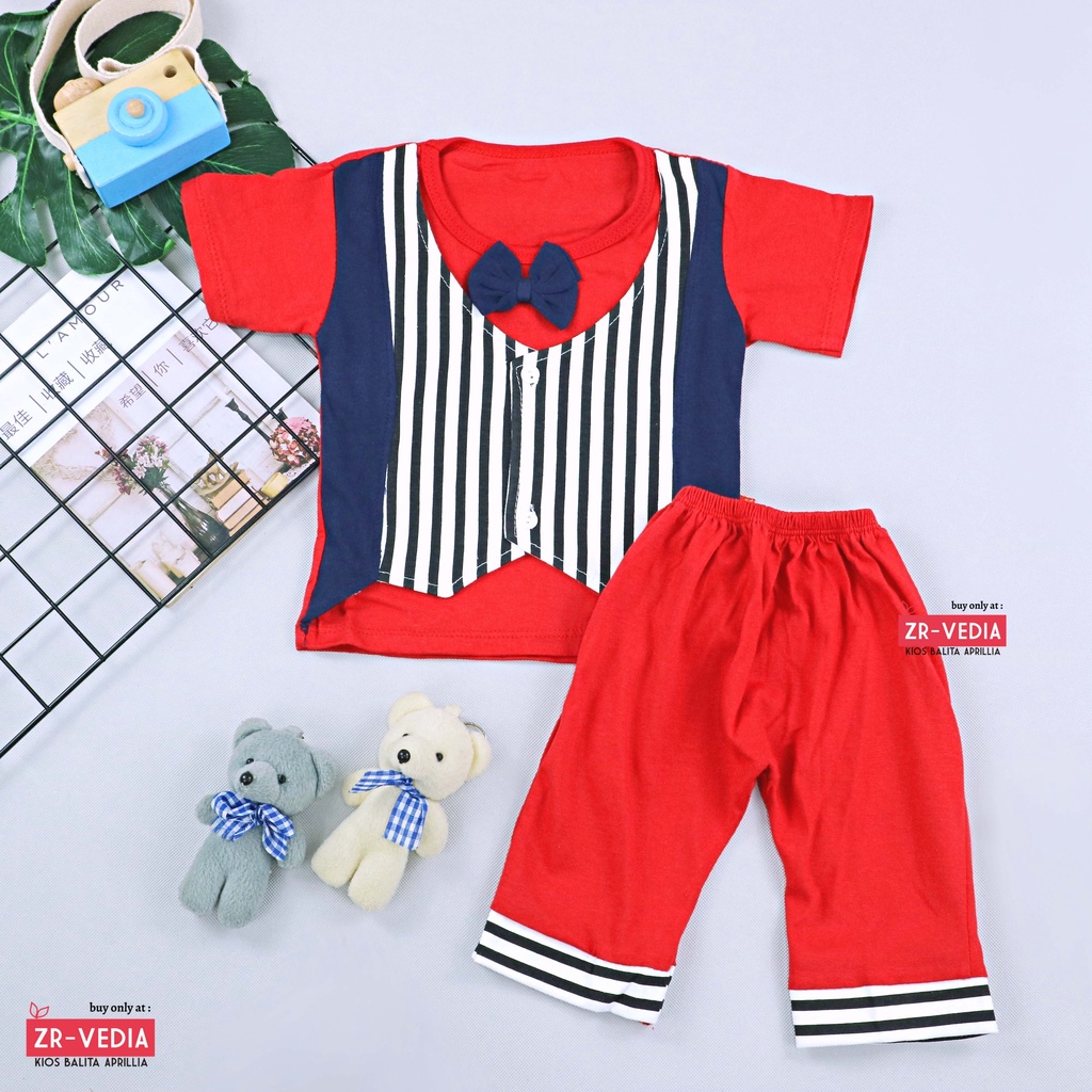 Setelan Rompi Baby Colin uk 3-18 Bulan / Export Class Set Baju Bayi Laki Kaos Lengan Rompi Celana