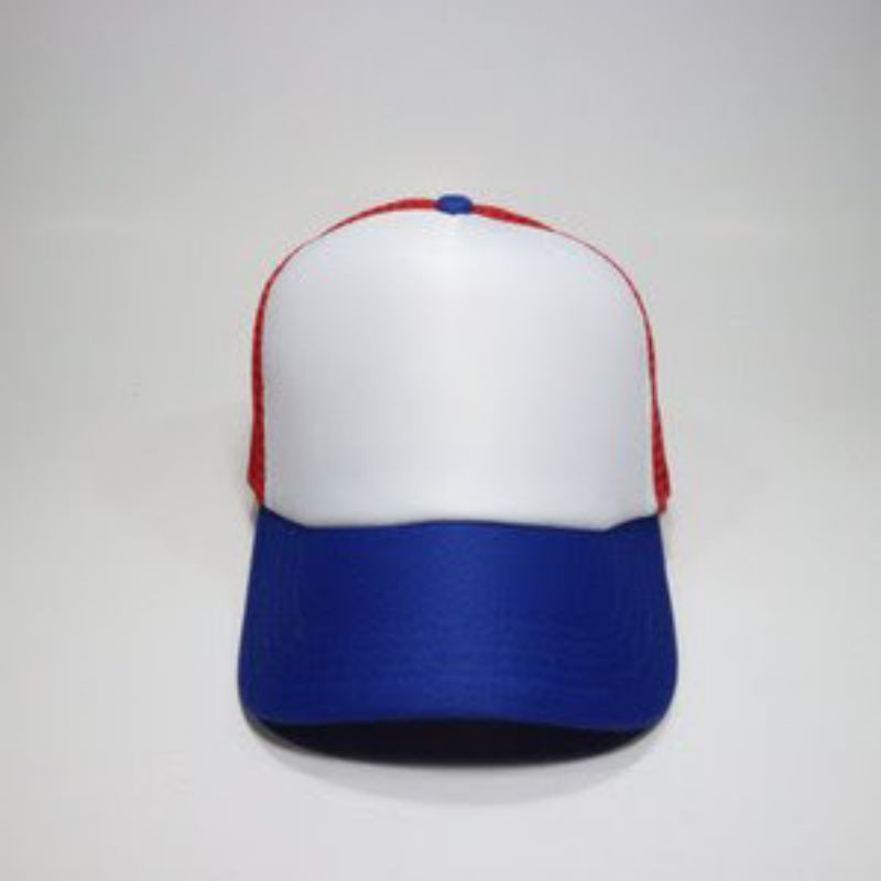 Topi Polos Biru Putih Merah Harga Murah Bahan Trucker