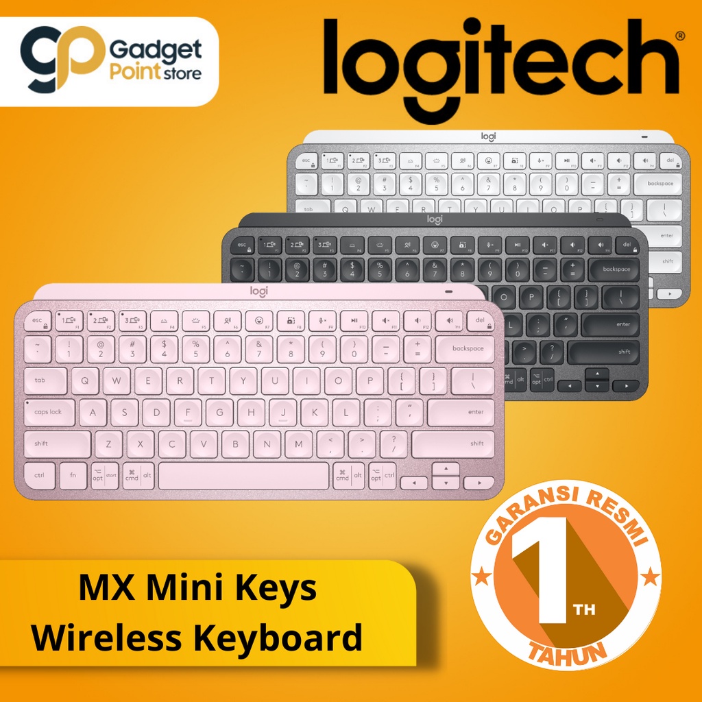 Logitech MX Keys Mini Keyboard Wireless Bluetooth Backlit - Original Garansi Resmi