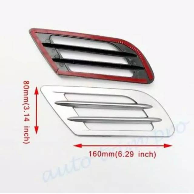 2Pcs Sepasang Air Flow Mobil Samping Chrome Silver Car Air Flow Ventilasi Udara Variasi Car Side