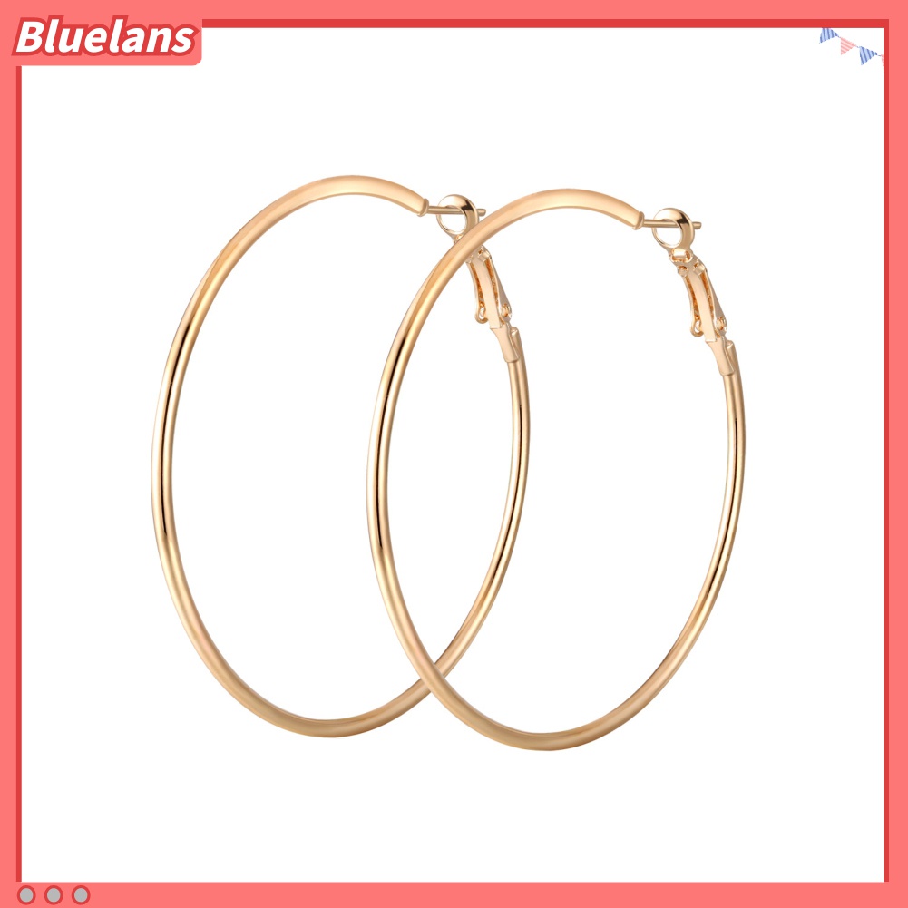 Anting Hoop Bentuk Lingkaran Besar Model Hollow Untuk Wanita